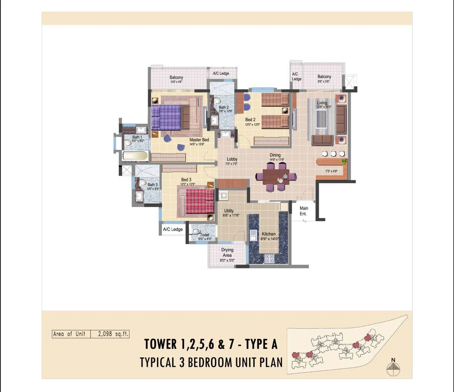 Prestige Neptune Courtyard plan