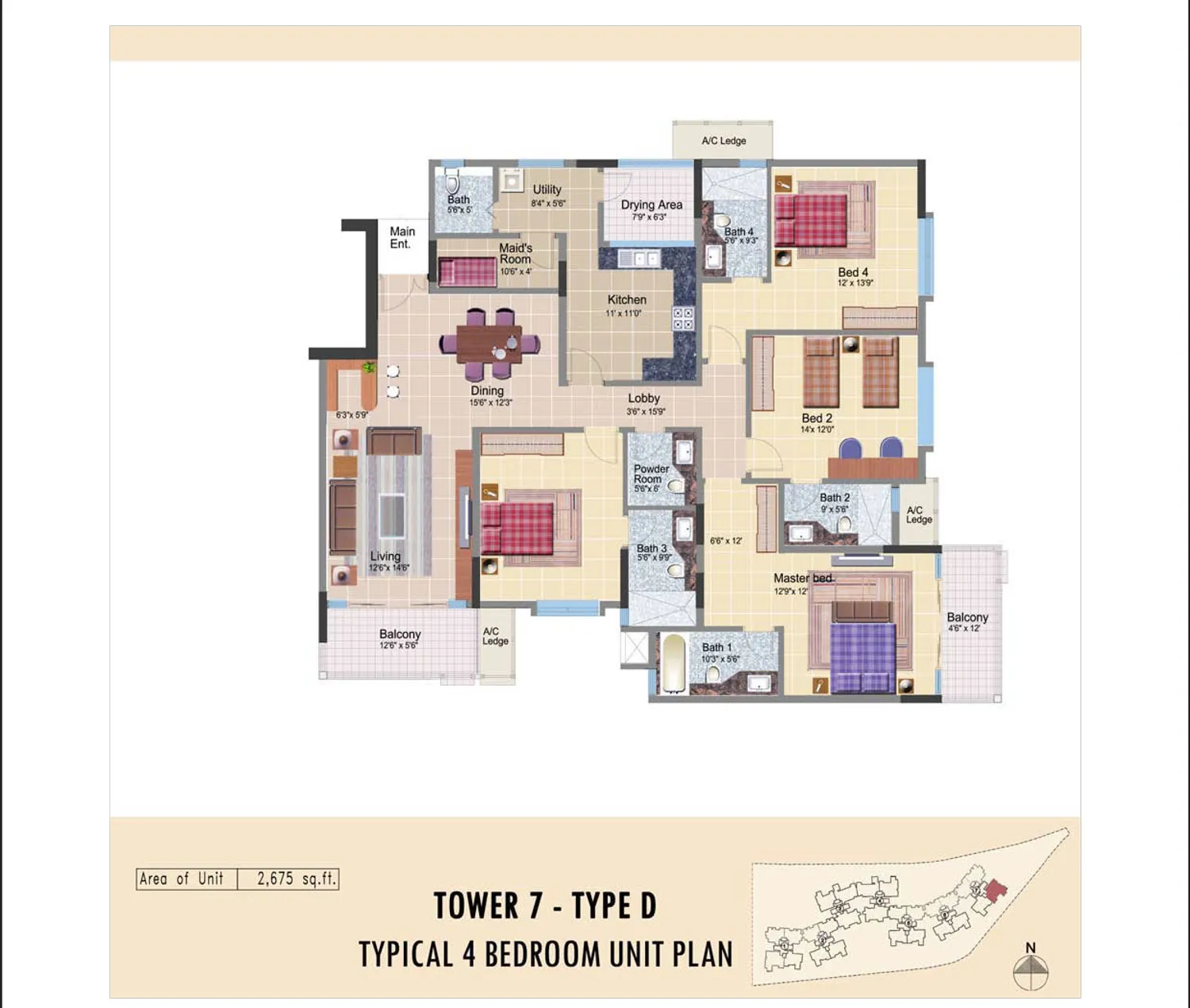 Prestige Neptune Courtyard plan