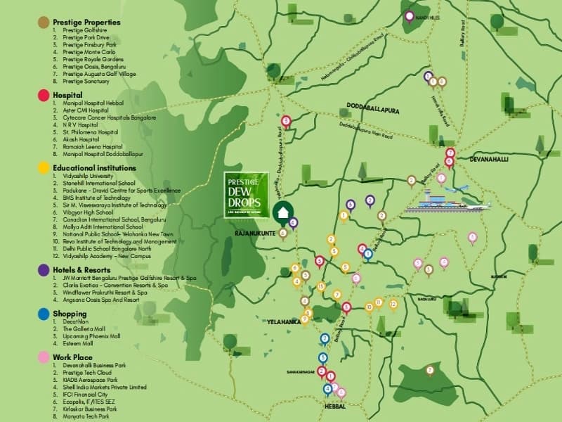 Prestige Dew Drops Location Map