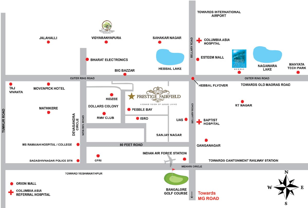 Prestige Fairfield Location Map