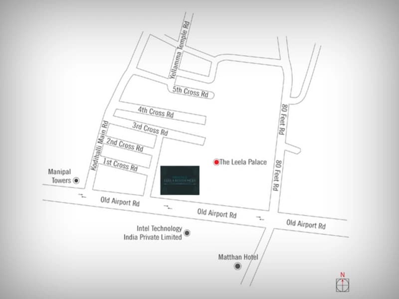 Prestige Leela Residences Location Map