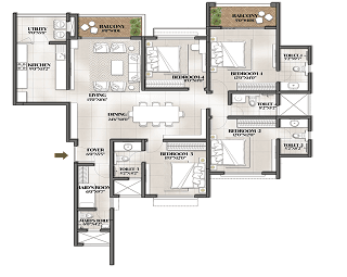 Prestige High Fields 4 BHK Floor Plan