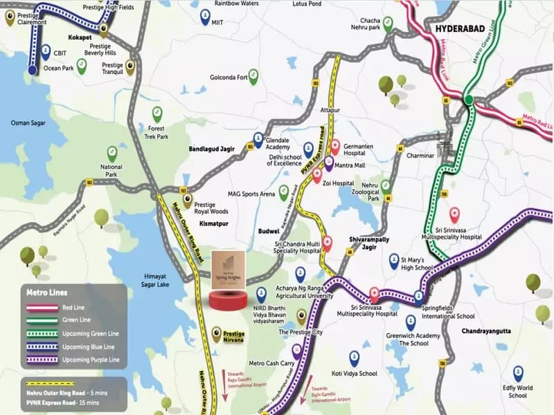 Prestige Spring Heights Location Map
