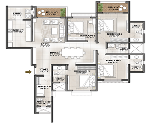 Prestige Cityscape4 BHK Floor Plan