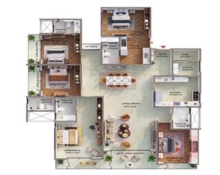 Prestige Raintree Park 5 BHK Floor Plan