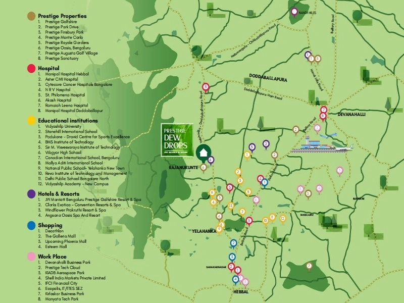 Prestige Dew Drops Location Map