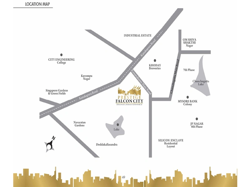 Prestige Falcon City Location Map