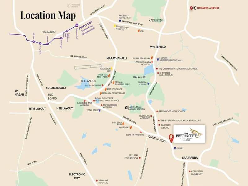 Prestige Great Acres Location Map
