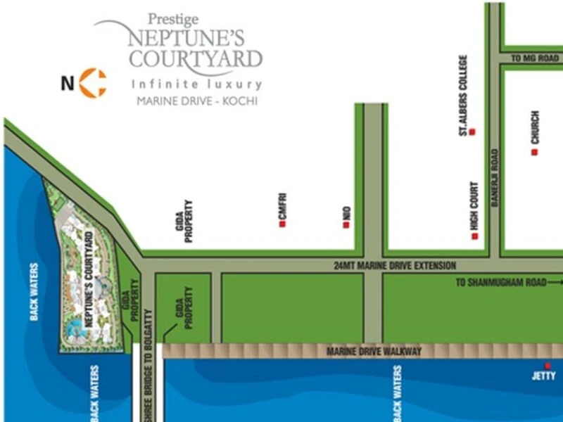 Prestige Neptune's CourtyardLocation Map