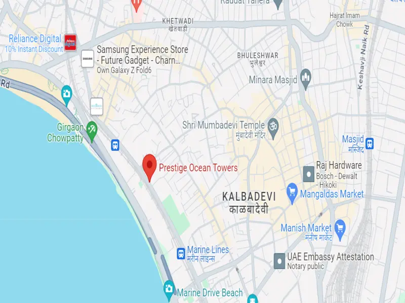 Prestige Ocean Towers Location Map
