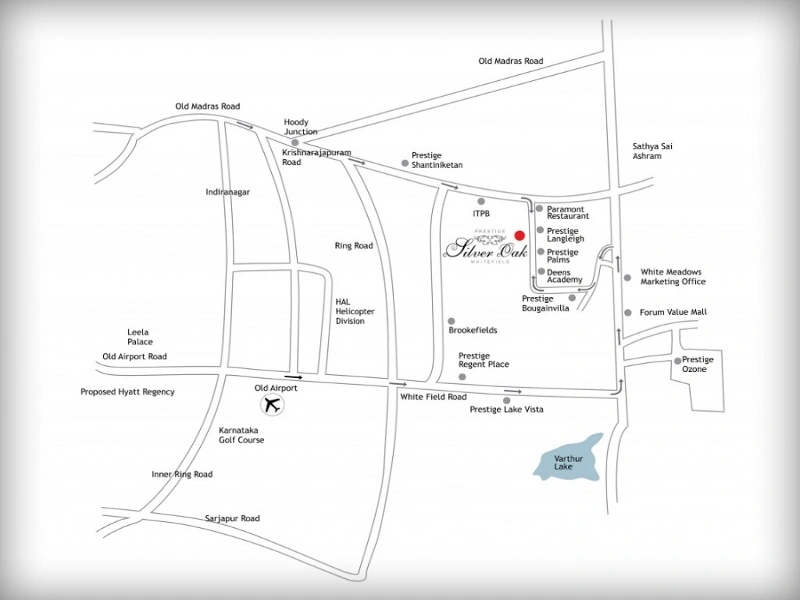 Prestige Silver Oak Location Map