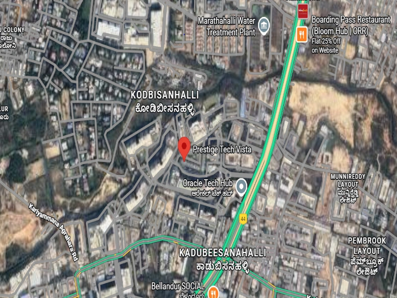 Prestige Tech Vista Location Map